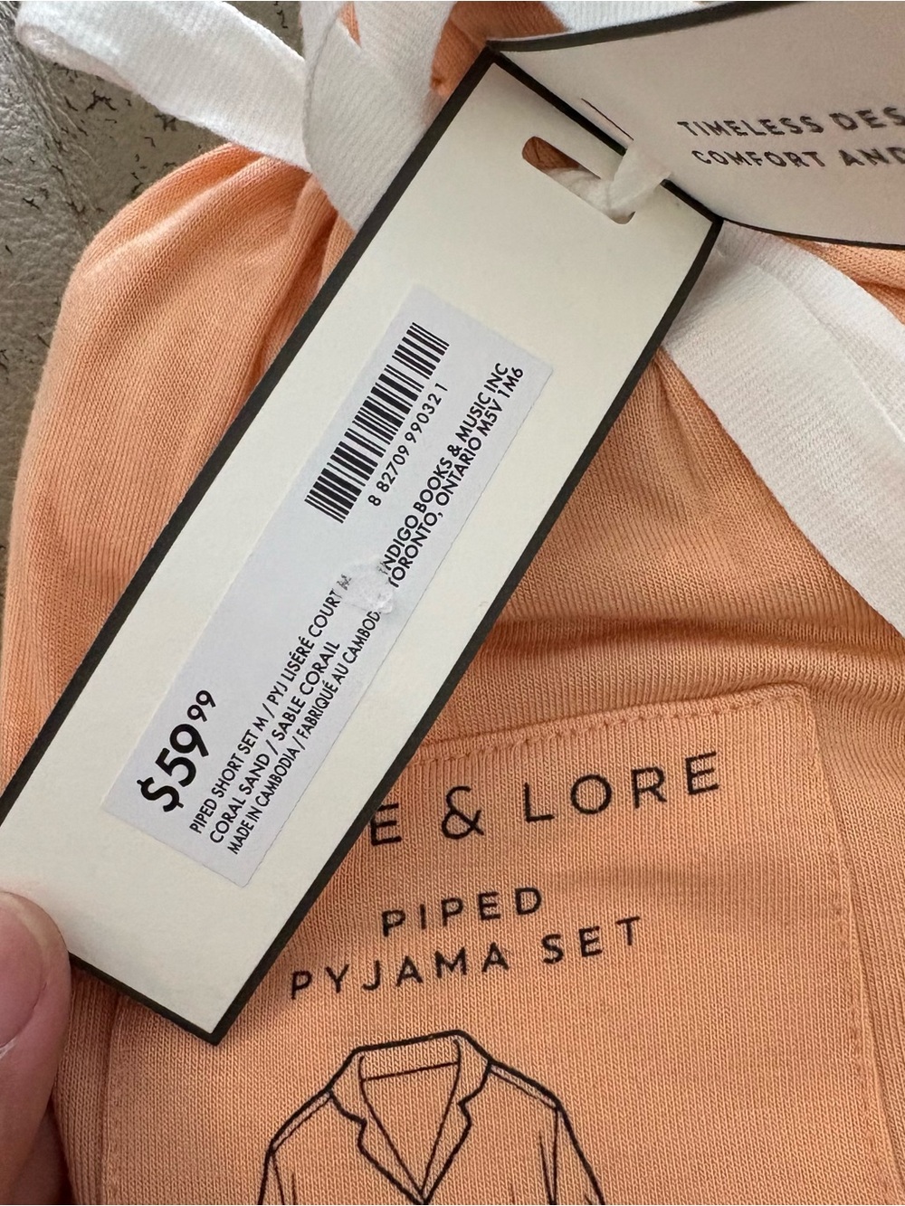 Love & Lore Peach Piped Pyjama Set - Women's Two-Piece Sleepwear - Picture 2 of 2